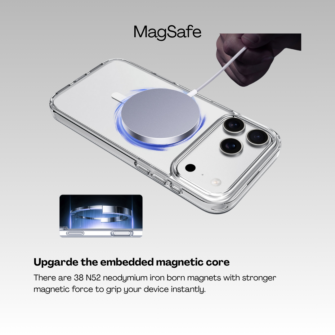 Transparent Clear MagSafe Case for iPhone 17 / 17 Air / 17 Pro / 17 Pro Max