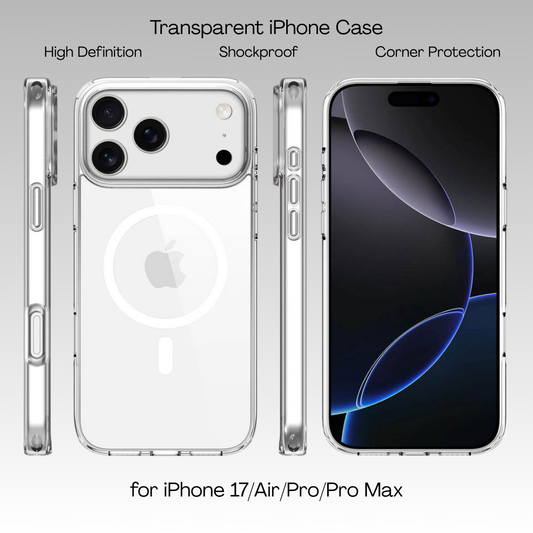 Transparent Clear MagSafe Case for iPhone 17 / 17 Air / 17 Pro / 17 Pro Max